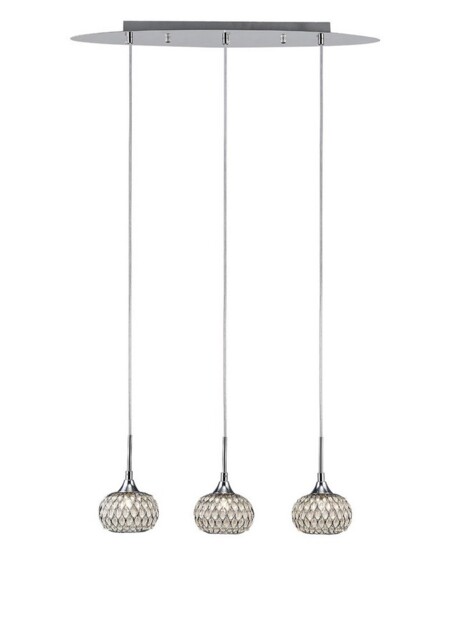 Chelsie Ceiling Pendant 3 Light Line Polished Chrome, Clear Glass - image 1