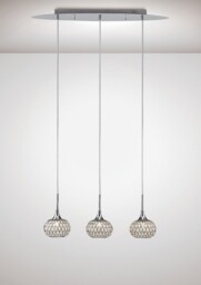 Chelsie Ceiling Pendant 3 Light Line Polished Chrome, Clear Glass - thumbnail 2