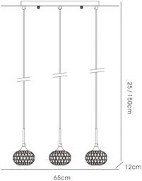 Chelsie Ceiling Pendant 3 Light Line Polished Chrome, Clear Glass - thumbnail 3