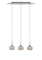 Chelsie Ceiling Pendant 3 Light Line Polished Chrome, Clear Glass - thumbnail 1