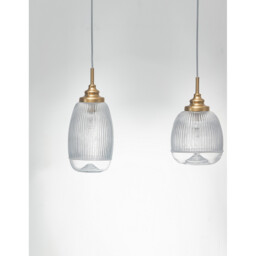 Mond 3 Light Bar Pendant Ceiling Light Satin Gold Metal Clear Glass LED E14 - thumbnail 3