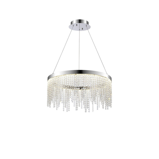 Bano Round Dimmable Pendant 29W LED, 4000K, 3500lm, Polished Chrome / Crystal Chain, 3yrs Warranty - image 1