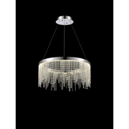 Bano Round Dimmable Pendant 29W LED, 4000K, 3500lm, Polished Chrome / Crystal Chain, 3yrs Warranty - thumbnail 2