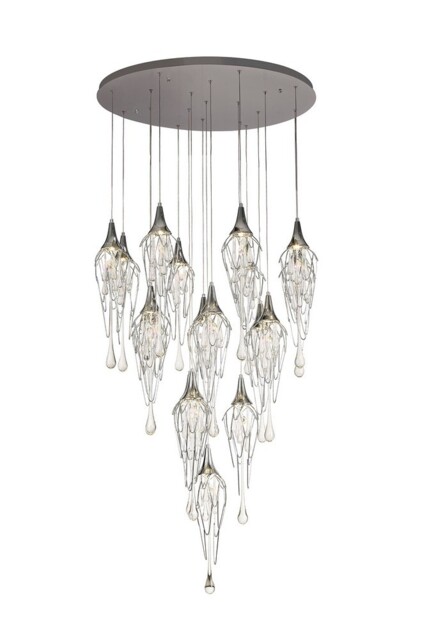 Italy Ceiling Cluster Pendant Round 5M, 18 x GU10, Polished Chrome - image 1