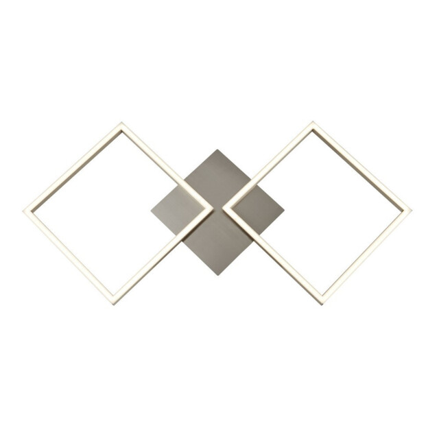 Art 2 Light Square Led Wall, Flush Fitting - Satin Silver - image 1