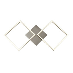 Art 2 Light Square Led Wall, Flush Fitting - Satin Silver