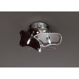 Otto Ceiling/Wall 3 Light G4 Round, Polished Chrome/Black Glass, NOT LED/CFL Compatible - thumbnail 2