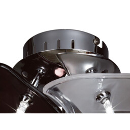 Otto Ceiling/Wall 3 Light G4 Round, Polished Chrome/Black Glass, NOT LED/CFL Compatible - thumbnail 5