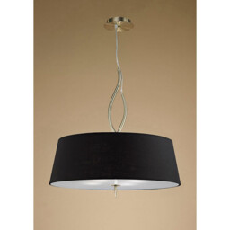 Ninette Pendant 4 Light E27 With Black Shades Antique Brass - thumbnail 2