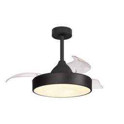 Alaska 45W LED Dimmable Ceiling Light With Built-In 25W DC Fan, 2700-5000K Remote & APP Control, 2500lm, Black, 5yrs Warranty