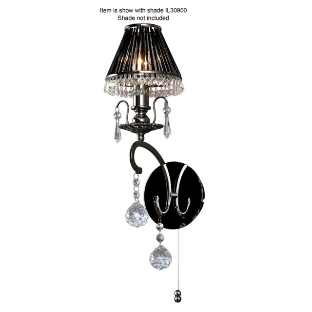 Pescara Wall Lamp E14 Black Chrome/Crystal - image 1