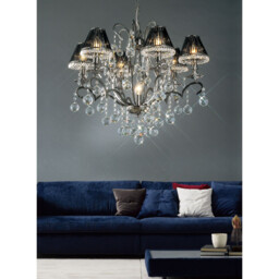 Pescara Wall Lamp E14 Black Chrome/Crystal - thumbnail 3