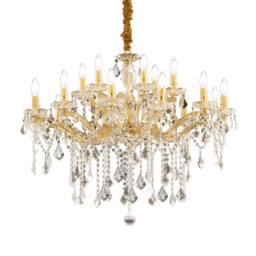 Florian  18 Light Crystal Chandelier Gold Finish, E14