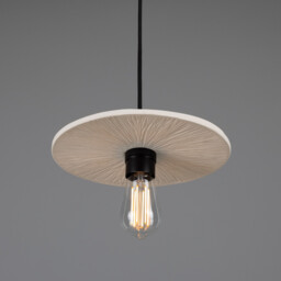 Bog Oak Pendant, Matte White Striped, Matte Black - thumbnail 2