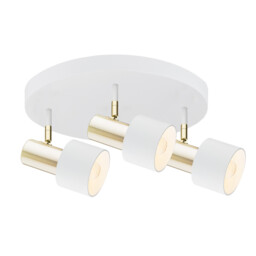 Doria Ceiling Spotlight Clusters White Structure, Brass Elements
