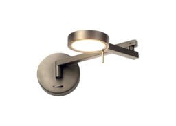 Newburgh Adjustable Swing Arm Wall Lamp ,  Reader, 1 x 8W LED, 3000K, Satin Nickel - thumbnail 1