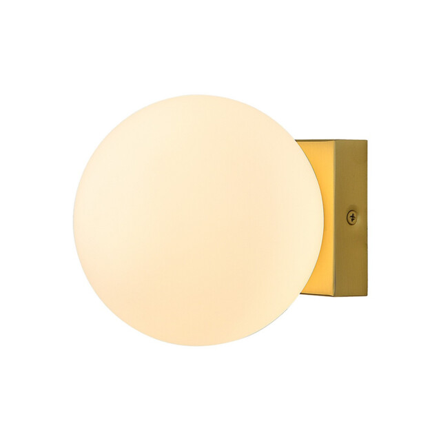 Puebla Ceiling/Wall Light, 6W Globe LED, 3000K, 420lm, Satin Gold, 3yrs Warranty - image 1