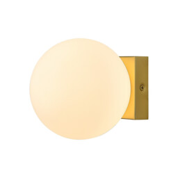 Puebla Ceiling/Wall Light, 6W Globe LED, 3000K, 420lm, Satin Gold, 3yrs Warranty