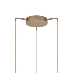 Nora Round Pendant, 3 Light Adjustable E27, Gold/White/Clear Glass With Frosted Inner - thumbnail 3