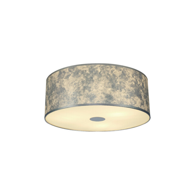 Baymont White 5 Light E27 Universal Flush Ceiling Fixture With 60cm x 22cm Silver Leaf With White Lining Shade - image 1