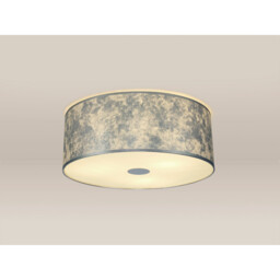 Baymont White 5 Light E27 Universal Flush Ceiling Fixture With 60cm x 22cm Silver Leaf With White Lining Shade - thumbnail 2