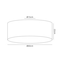 Baymont White 5 Light E27 Universal Flush Ceiling Fixture With 60cm x 22cm Silver Leaf With White Lining Shade - thumbnail 3