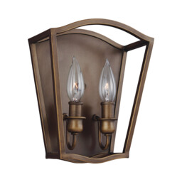 Yarmouth 2 Light Wall Light, Painted Aged Brass
