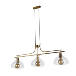 Margarita 3 Light Bar Pendant Brass, Glass - thumbnail 2