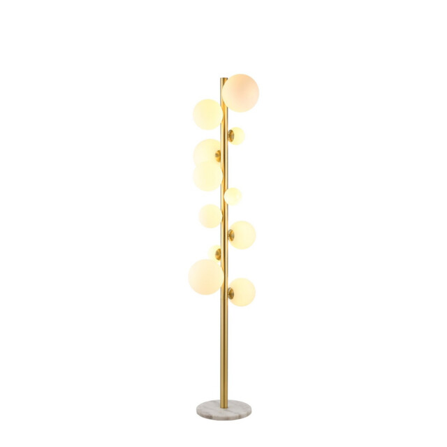 Marshall Floor Lamp, 11 Light G9, Satin Gold, Opal Glass - image 1