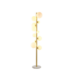 Marshall Floor Lamp, 11 Light G9, Satin Gold, Opal Glass - thumbnail 1