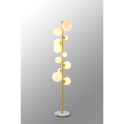 Marshall Floor Lamp, 11 Light G9, Satin Gold, Opal Glass - thumbnail 3