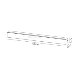 Elegance 61cm Linear Up & Down Wall Lamp, 24W LED, 3000K, 2800lm, Brushed Grey, 3yrs Warranty - thumbnail 3