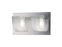 Charis Flush Wall Lamp Switched 2 Light Polished Chrome, Glass, Crystal - thumbnail 1