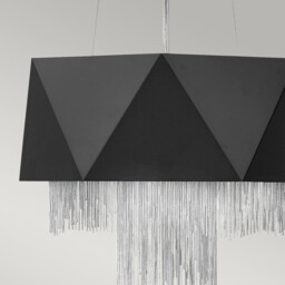 Zuma 6 Light Pendant, Satin Black, Silver, E27 - thumbnail 2