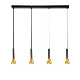 Signal 4 Light Bar Pendant Black, Gold Metal - thumbnail 1