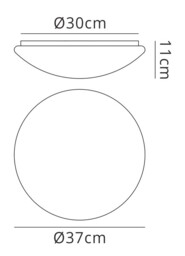 Fusion Flush Ceiling, Wall 18W LED Medium 3000K, 1800lm, White Acrylic - thumbnail 2