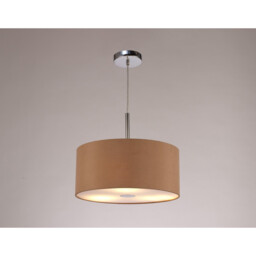 Baymont Polished Chrome 3 Light E27 Single Pendant With 40cm x 18cm Dual Faux Silk Shade, Antique Gold/Ruby - thumbnail 2