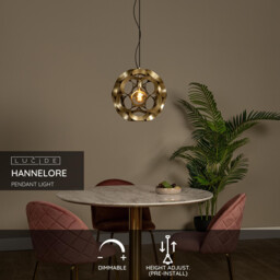Hannelore Pendant light 40cm 1xE27 - Matt Gold, Brass - Special Offer - thumbnail 2
