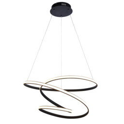 Dune Modern Designer LED Pendant Light Swirl Textured Black Finish - thumbnail 1