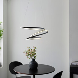 Dune Modern Designer LED Pendant Light Swirl Textured Black Finish - thumbnail 3