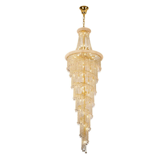 Alexandra Pendant 7 Layer Spiral 63 Light E14 Gold/Crystal Item Weight: 66.4kg - image 1