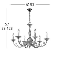 Pisani Multi Arm Chandeliers 6 Light 24 Carat Gold - thumbnail 5