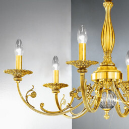 Pisani Multi Arm Chandeliers 6 Light 24 Carat Gold - thumbnail 3