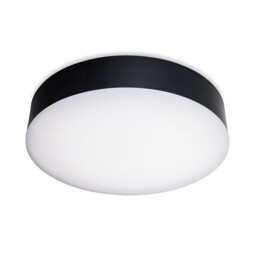 Glaze LED Resin Flush Ceiling Fitting Black with White Polycarbonate Diffuser IP65