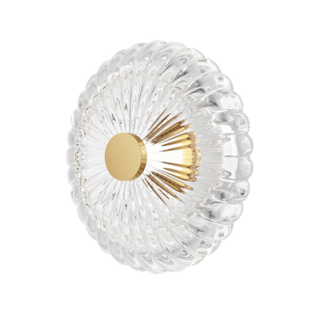Amulet Round Modern 35cm Wall Lamp Gold 3000K 360lm Glass Shade - image 1