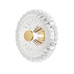 Amulet Round Modern 35cm Wall Lamp Gold 3000K 360lm Glass Shade - thumbnail 1