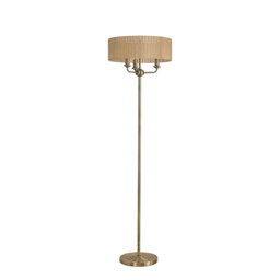 Banyan 3 Light Switched Floor Lamp With 45cm x 15cm Soft Bronze Organza Shade Antique Brass/Soft Bronze - thumbnail 5