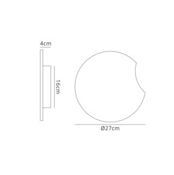 Fusion Wall Lamp 27cm Round, 1260lm, 16W LED 3000K Matt White, Acrylic - thumbnail 2