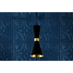 Cairo Pendant Light, Polished Brass, Matt Black
