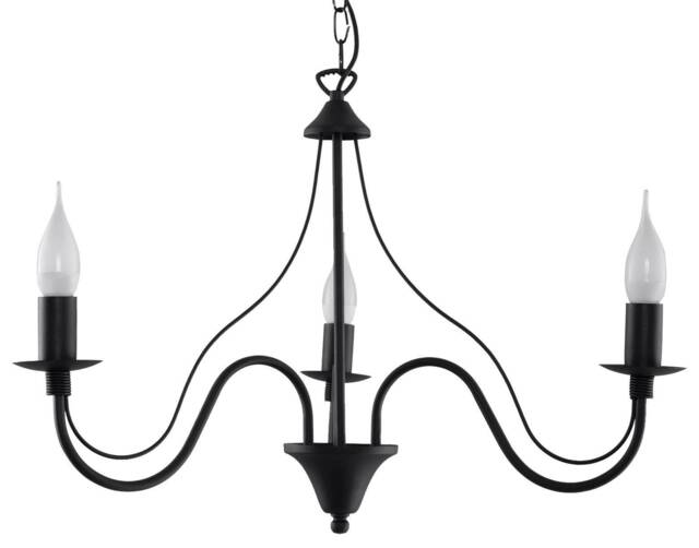 Minerwa 3 Light Multi Arm Chandelier Black, E14 - image 1
